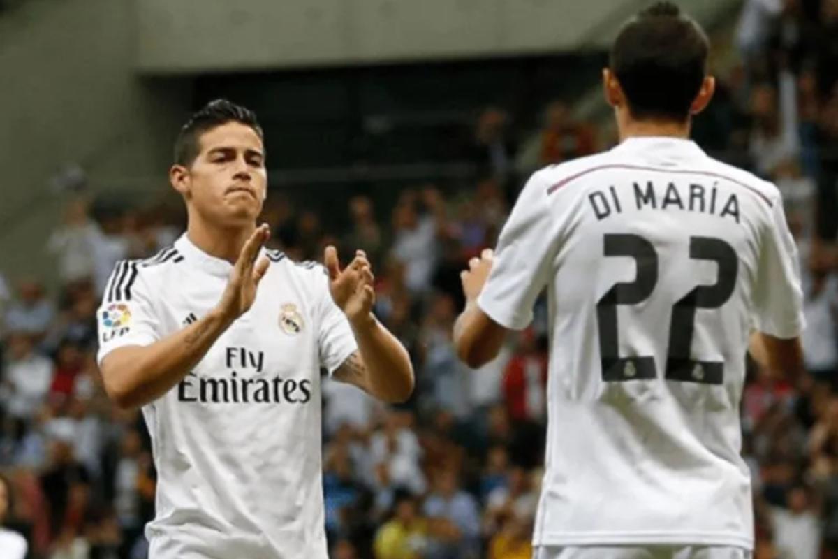 James Rodríguez y Di María coincidieron en el Real Madrid, pero el 'Fideo' luego tuvo que marcharse del club.