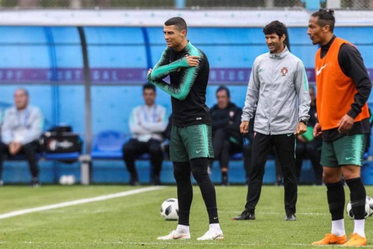 ¿Tristeza? Así fue captado Cristiano Ronaldo en su primer entrenamiento en Rusia