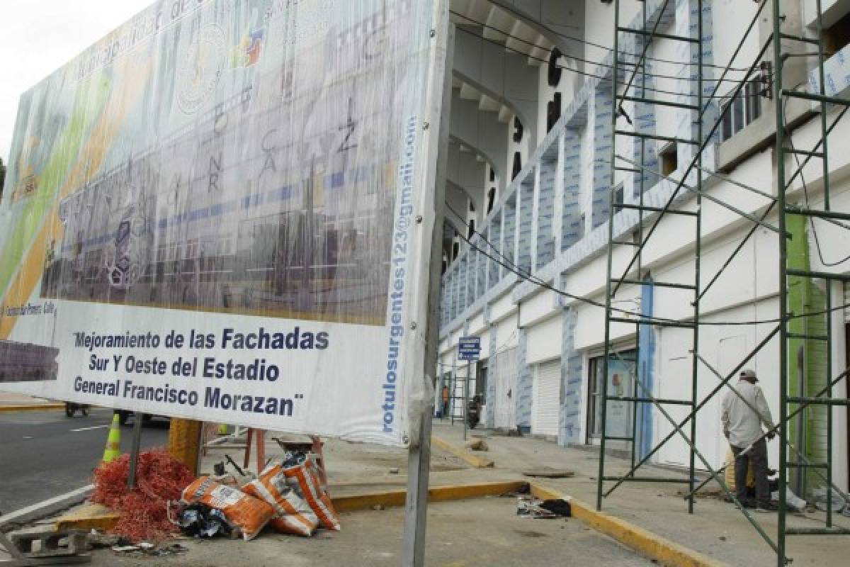 Así quedó la nueva fachada del estadio Morazán de San Pedro Sula