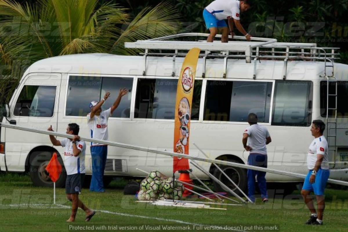 FOTOS: Olimpia trajo hasta porterías para preparar la semifinal en Tela