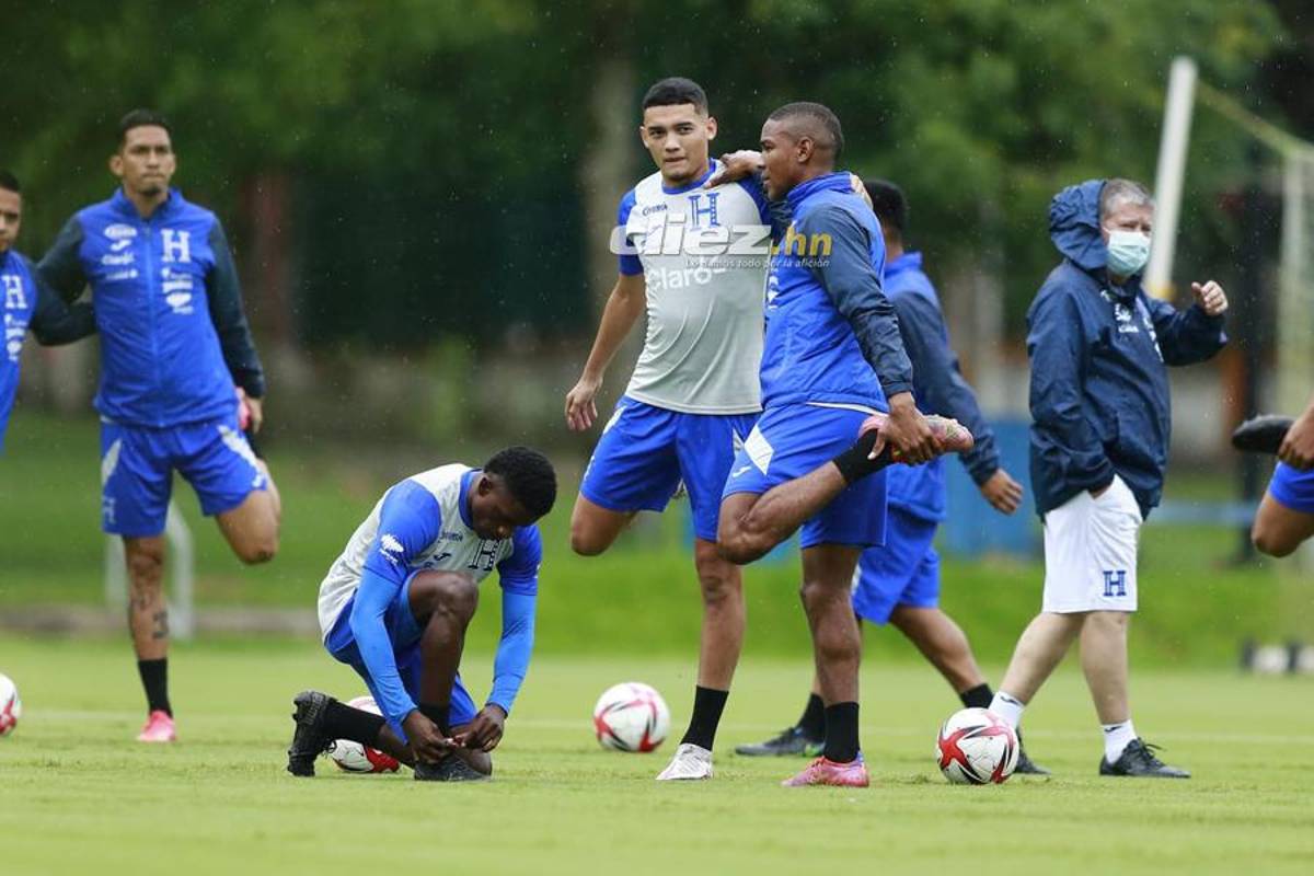 ¡Dos novedades y lluvia! Las postales del segundo entreno de la Selección de Honduras de cara al amistoso con Colombia