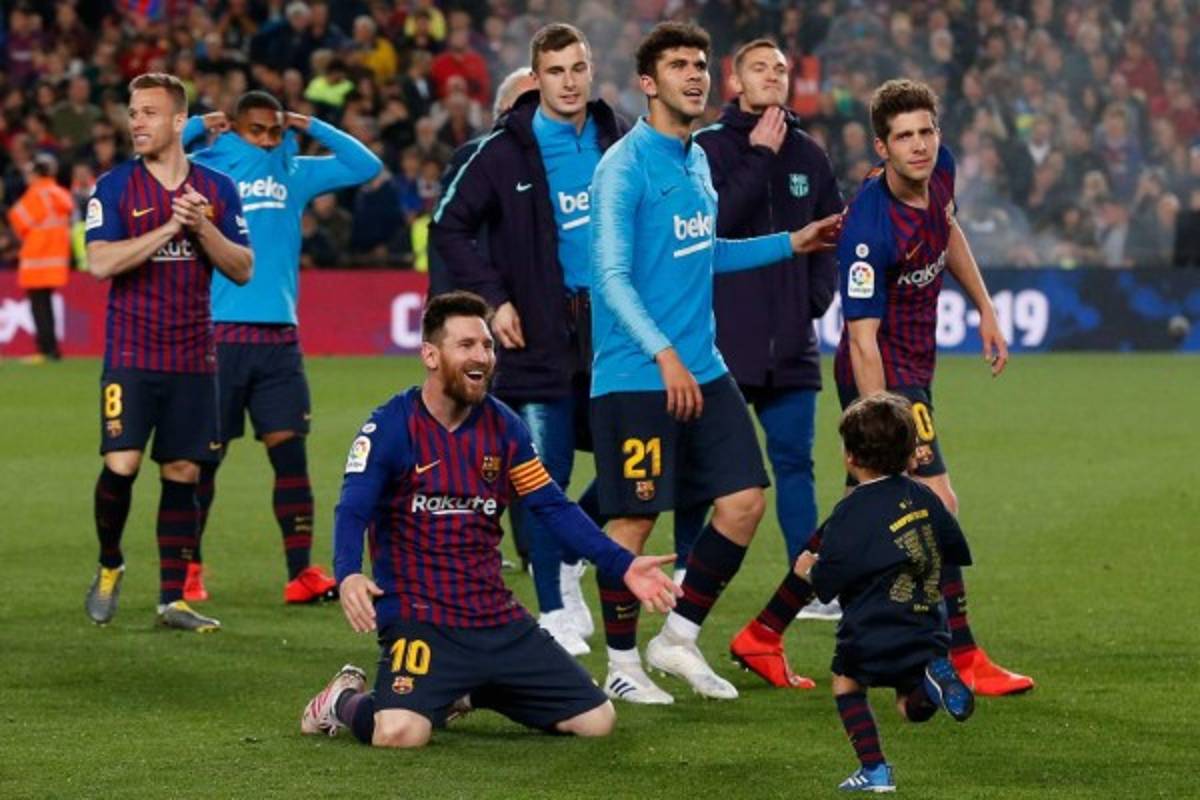 NO SE VIO POR TV: Messi y su tierna celebración en título de Barcelona