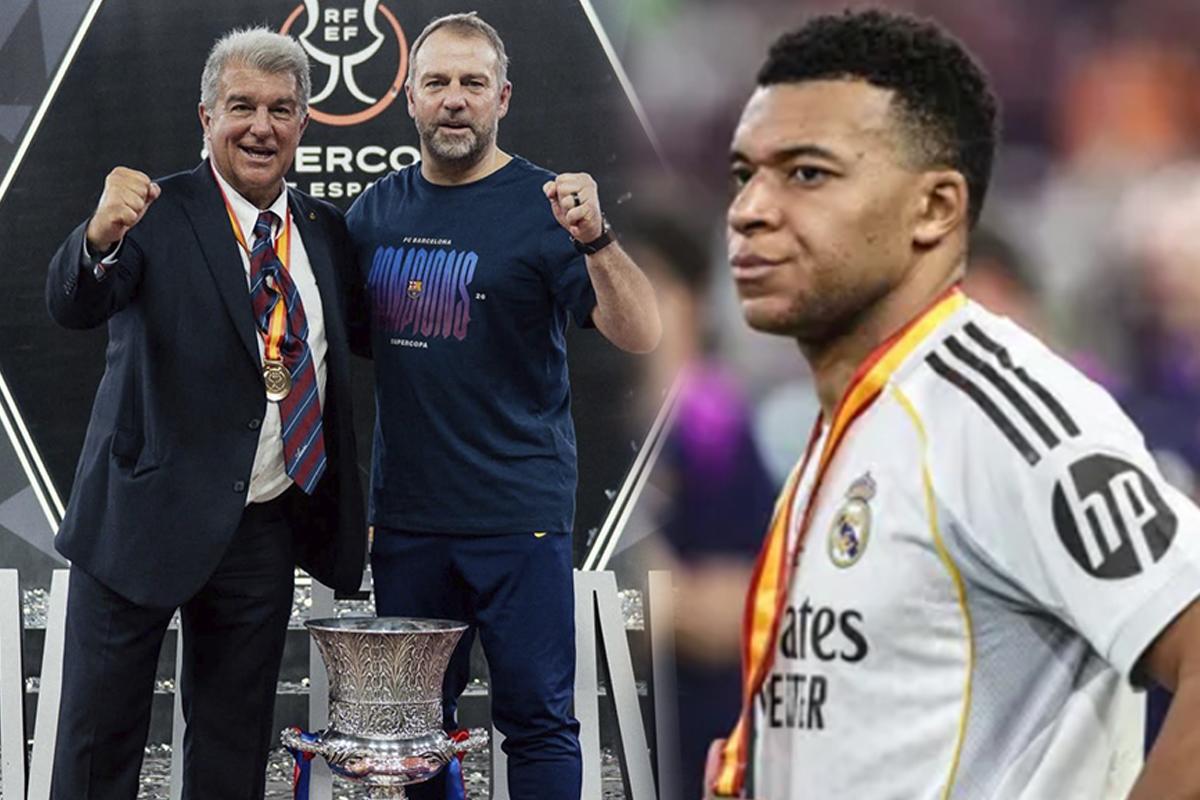 Laporta se pronuncia sobre el polémico gesto de Mbappé tras la Supercopa: Deben estar muy jodidos