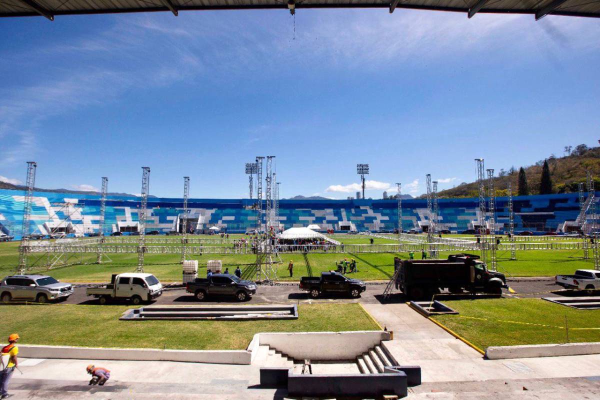 Chelato Uclés vive: Así luce el estadio Nacional previo a la toma de posesión presidencial de Xiomara Castro; la cancha quedará más destrozada