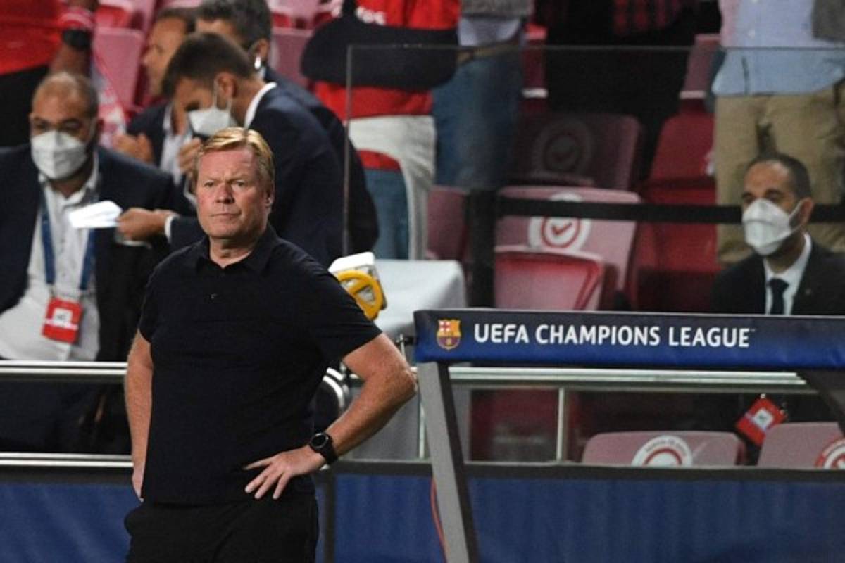 Descalabro catalán: Las caras de Koeman, la foto de Depay; Piqué, abatido en el Benfica-Barcelona