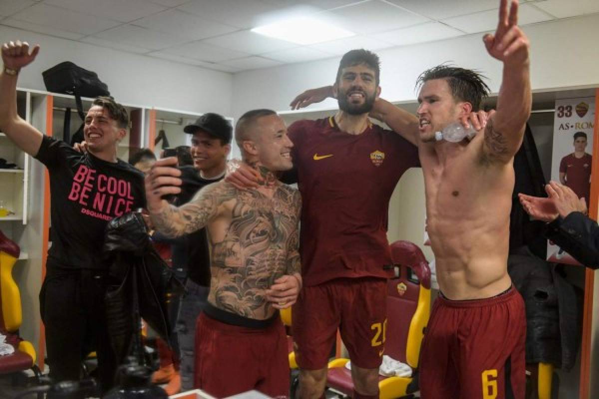 El íntimo festejo de la Roma tras echar al Barcelona de Champions League