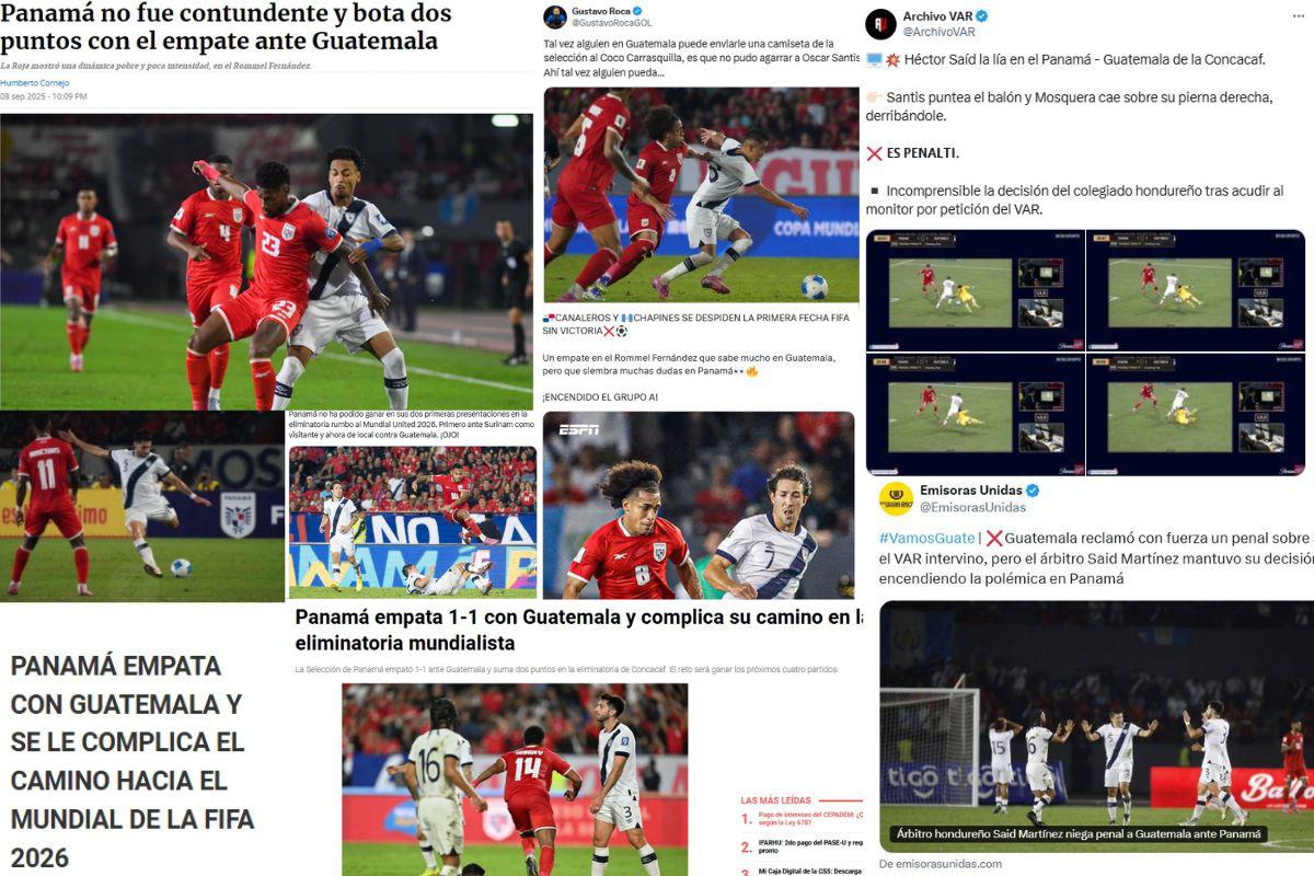Panamá se desinfla y empata ante Guatemala: así reacciona la prensa y apuntan contra el árbitro Said Martínez