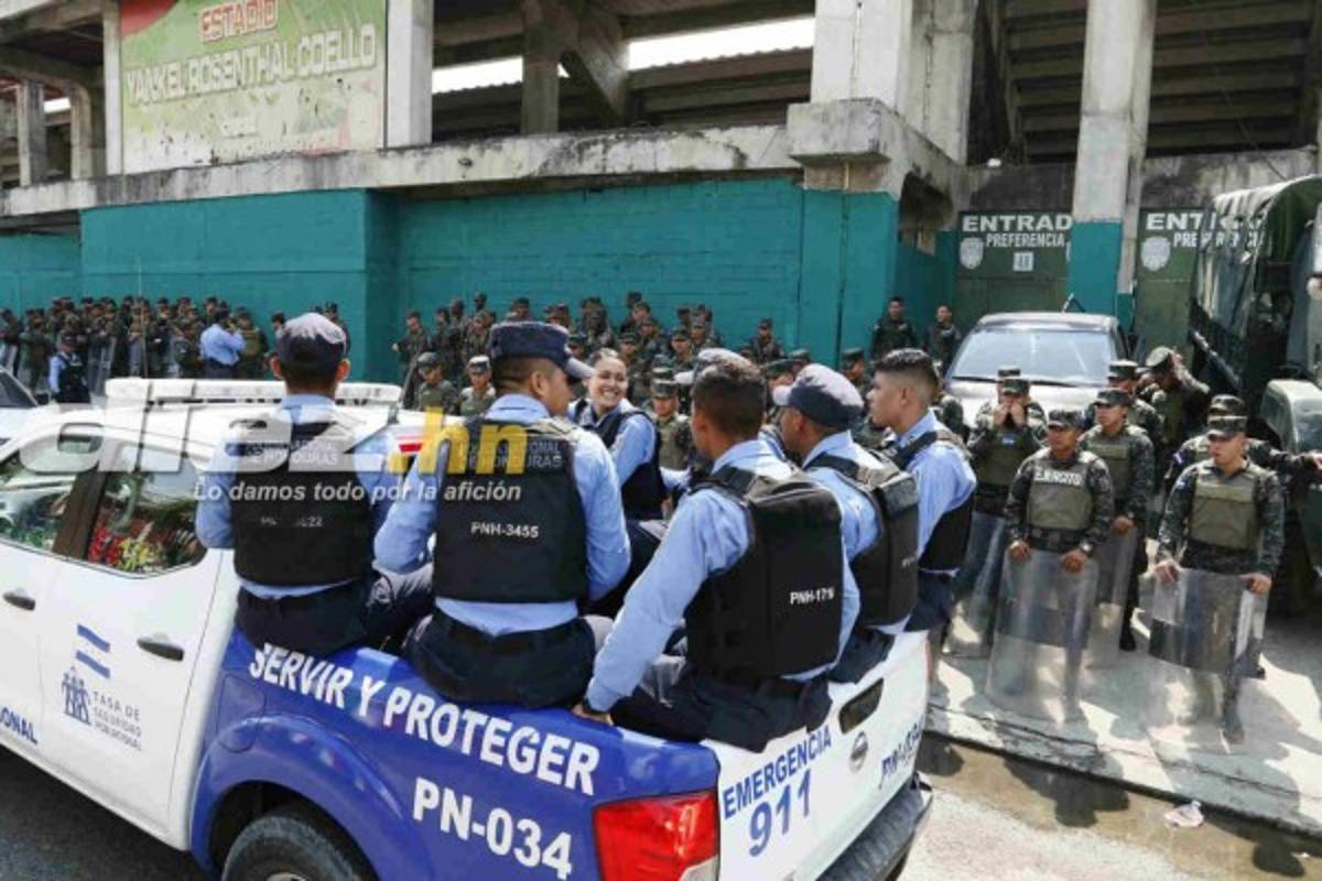 Ambientazo y máxima seguridad previo a la Gran Final entre Marathón y Motagua