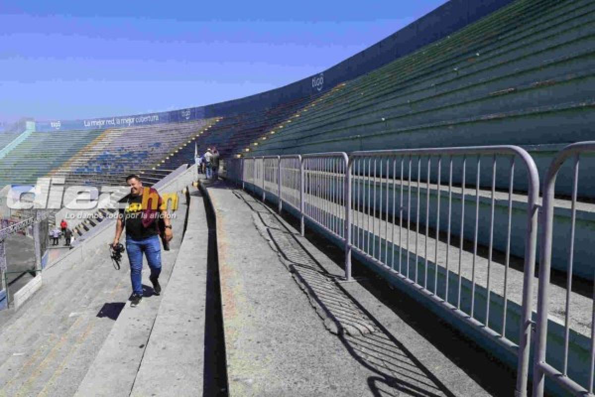 Instalan vallas de seguridad en el estadio Nacional para juego de Motagua ante Honduras Progreso