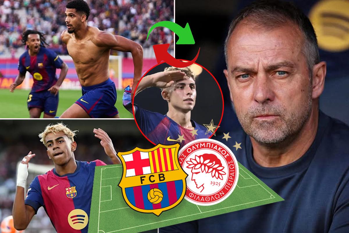 Alineación del Barcelona para golear al Olympiacos en la Champions: ¡la sorpresa de Hansi Flick en punta!