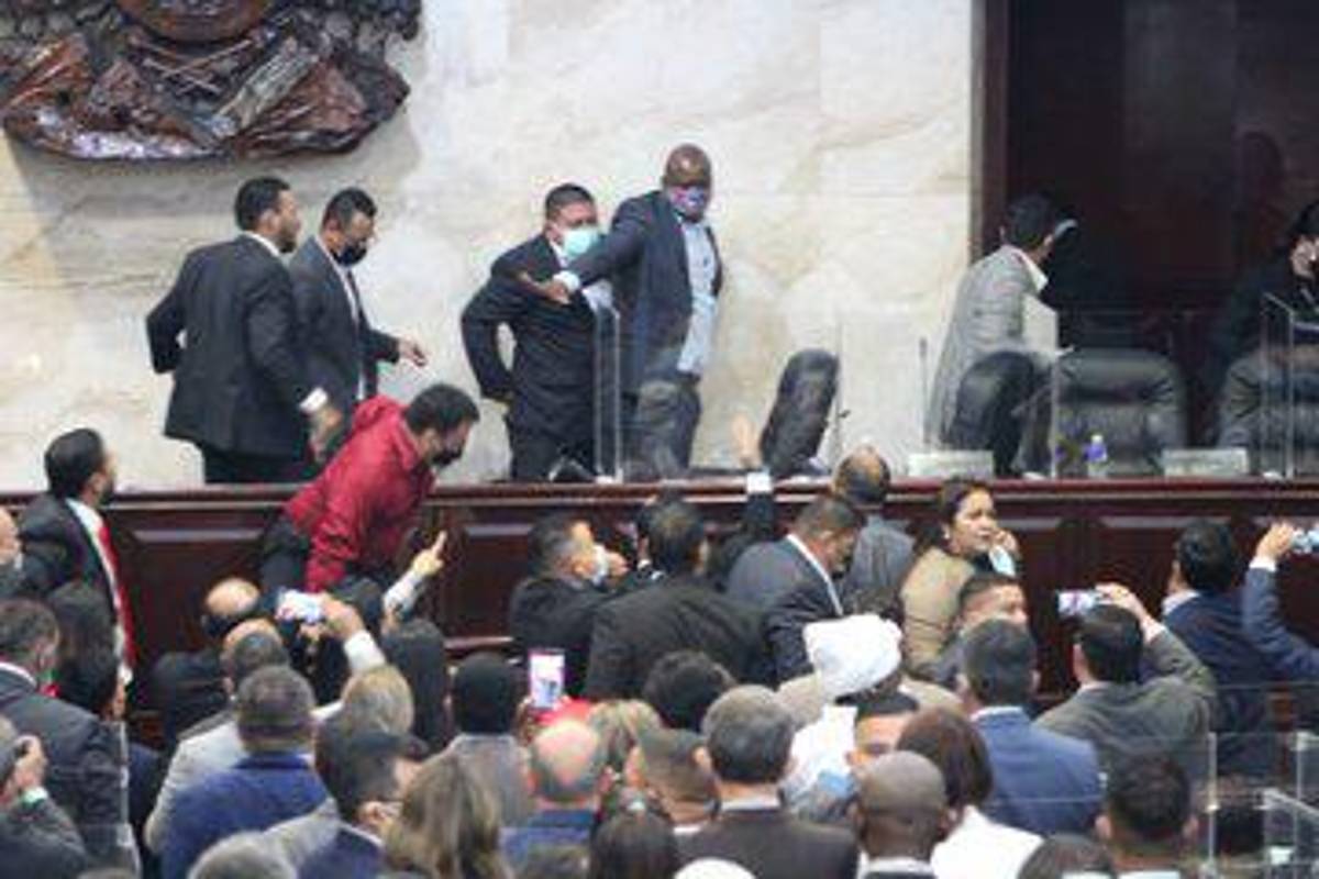 Las fotos del zafarrancho: Patadas y manotazos en el Congreso Nacional; exfutbolista Osman Chávez impuso respeto