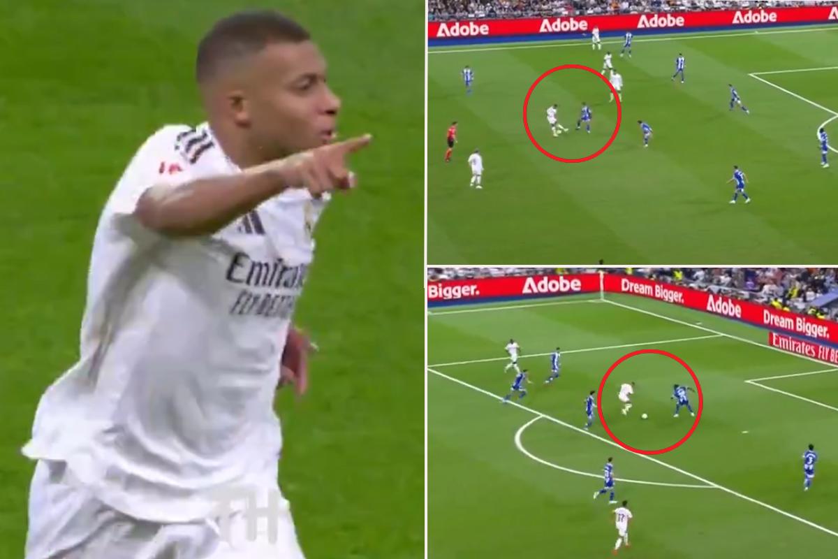 Taconazo y una definición tremenda: golazo de Mbappé en el Real Madrid-Alavés de la liga española