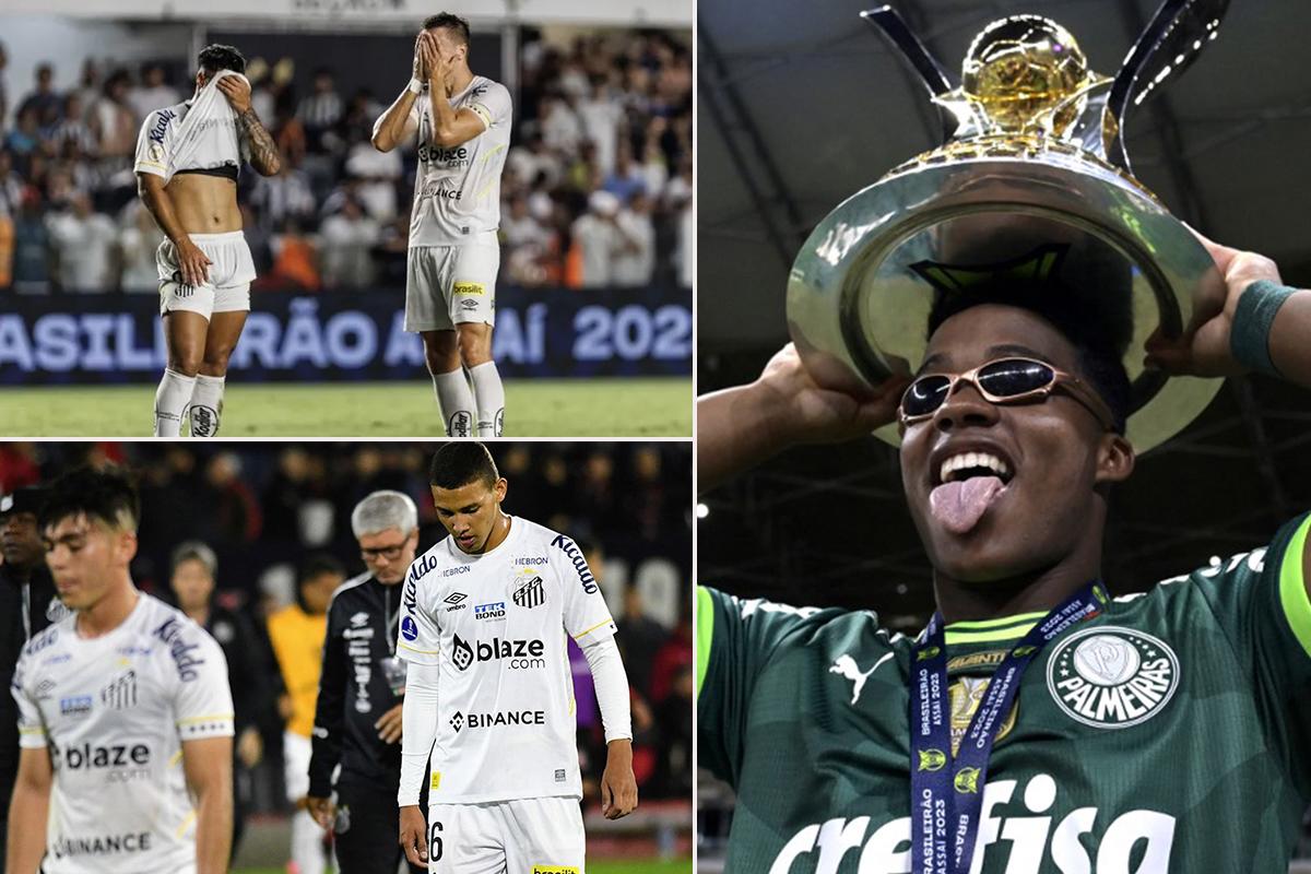 El Santos desciende por primera vez en la historia; Palmeiras de Endrick es bicampeón en Brasil