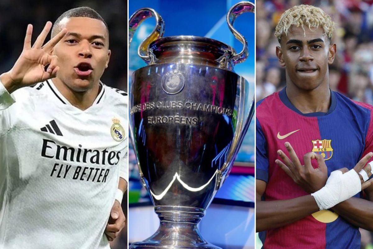 Definidos los cruces de la fase de liga en la Champions League: Barcelona y Real Madrid conocen sus duros rivales