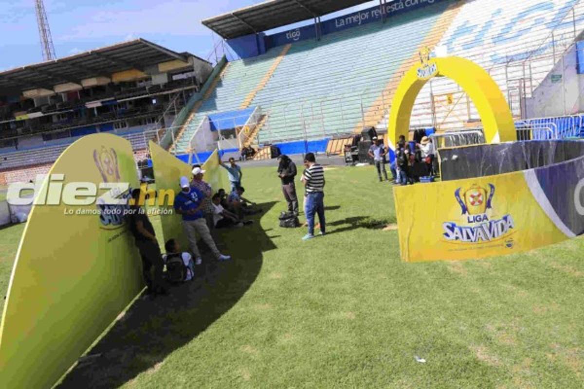 Así preparan la eventual premiación por el título del Olimpia en el estadio Nacional