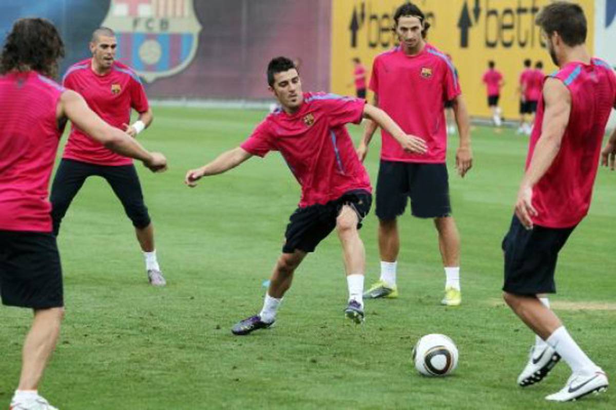 Villa por fin se entrenó con el Barça