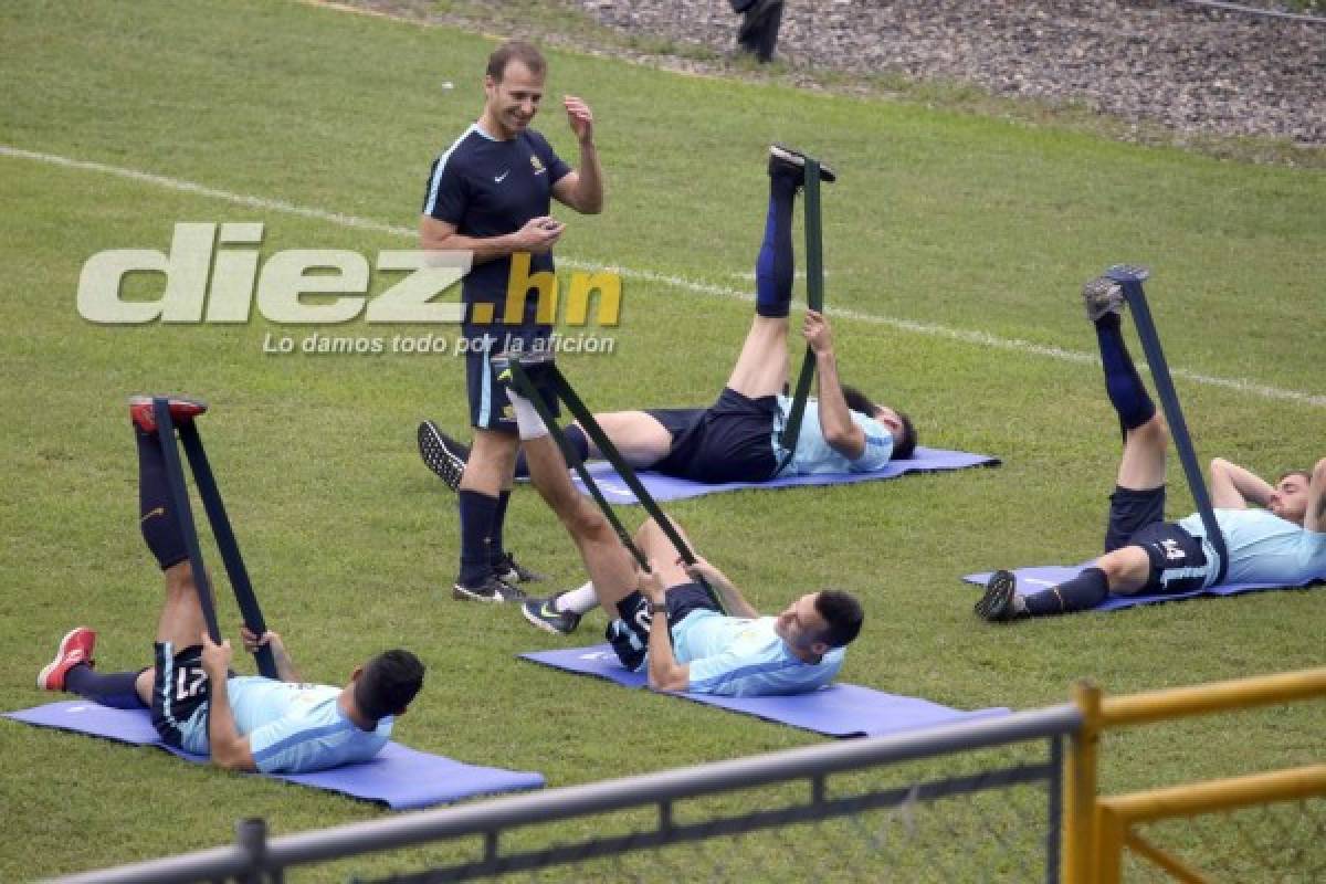 FOTOS: Así fue el primer entrenamiento de Australia en San Pedro Sula