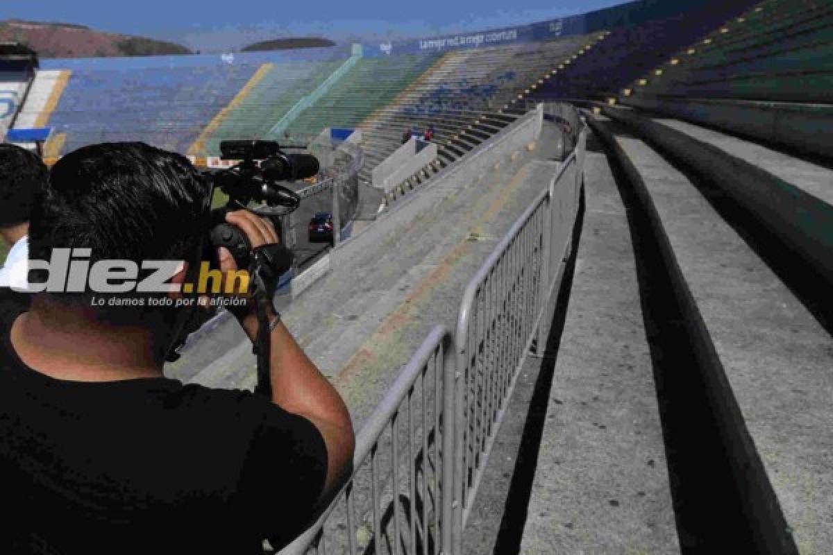 Instalan vallas de seguridad en el estadio Nacional para juego de Motagua ante Honduras Progreso