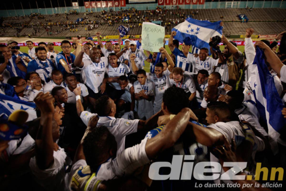 Celebración de los mundialistas