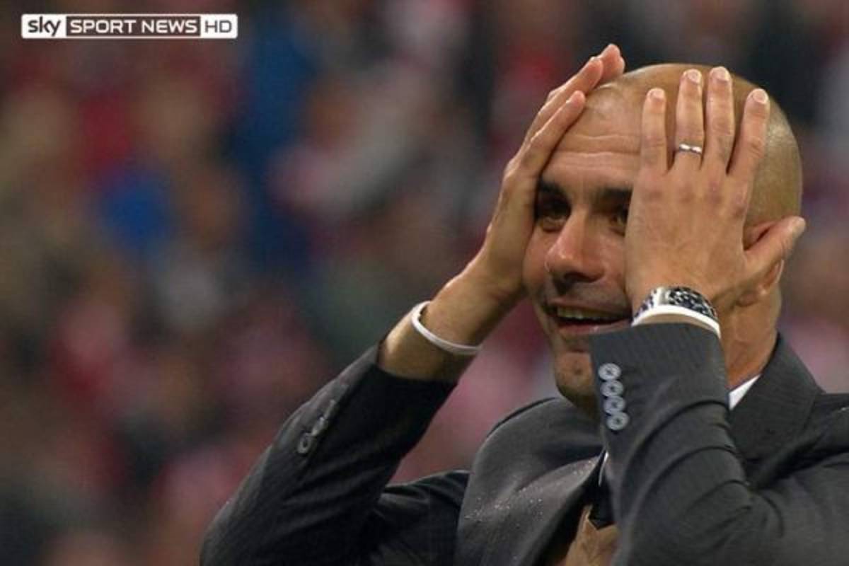 VIDEO: El rostro de Pep Guardiola cuando vio el quinto gol de Lewandowski