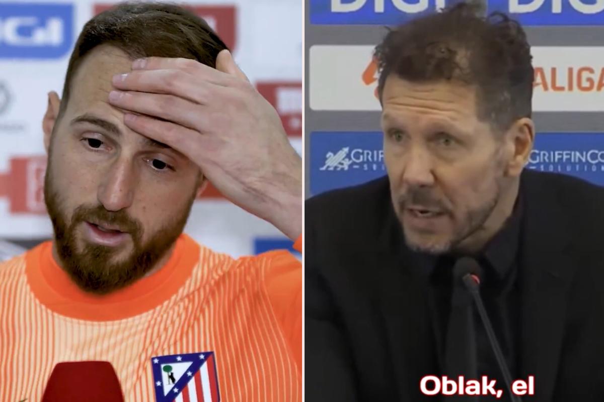Simeone le responde a Oblak por lo que dijo del Atlético tras ser goleados: No estoy de acuerdo...