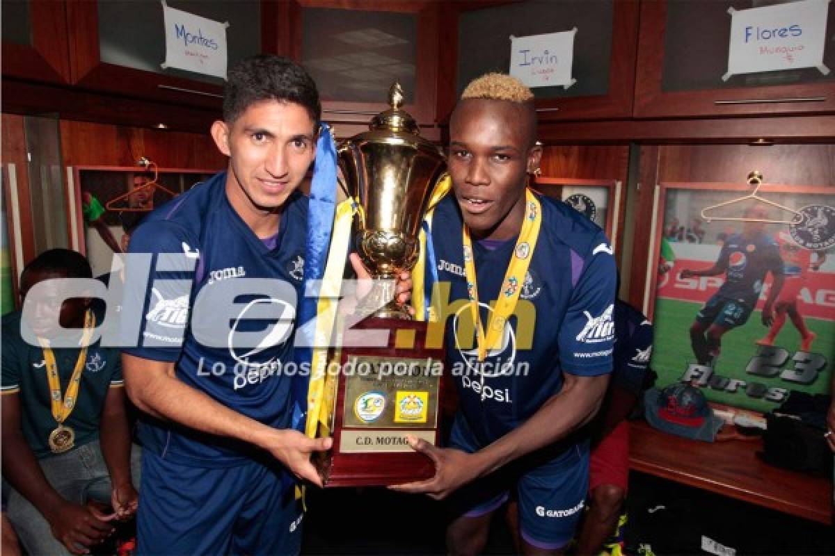 Así celebró Motagua en su camerino