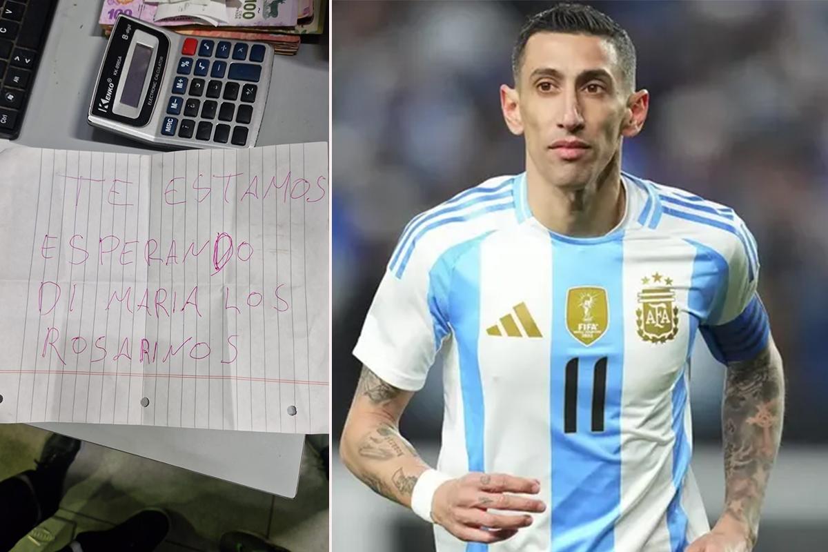 Ángel Di María fue otra vez amenazado en Argentina con disparos y una nota: “Te estamos esperando”