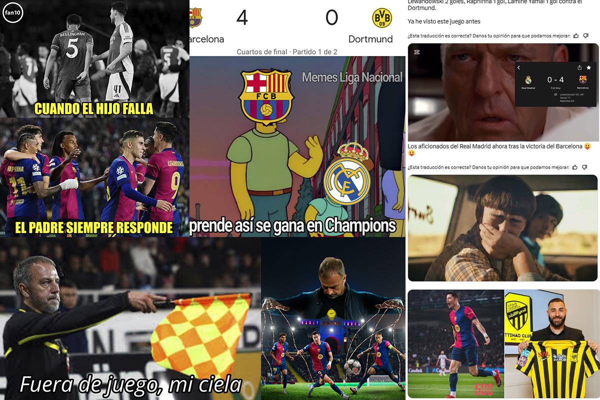 Los memes que dejó la goleada del Barcelona ante Dortmund en Champions: ¡burlas al Real Madrid!