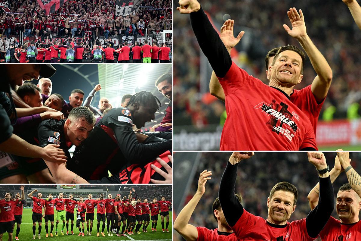 Leverkusen hizo historia y va por el triplete: el festejo de Xabi Alonso y sus jugadores tras ser finalistas de la Europa League