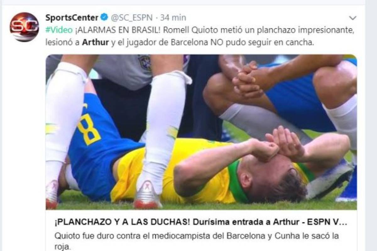 Lesión de Arthur ante Honduras invade las portadas internacionales