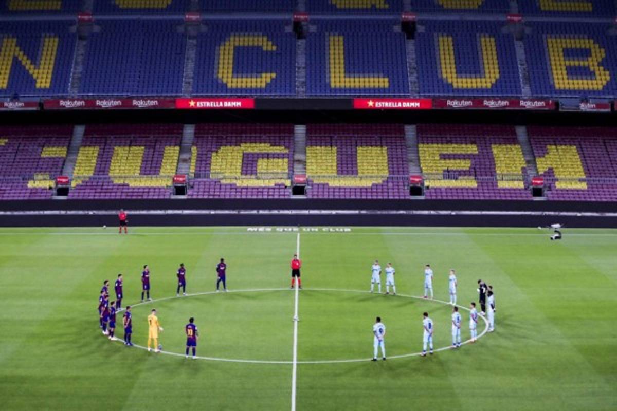 Fotos: El nuevo y raro festejo de Messi y así lució el Camp Nou en tiempos de coronavirus