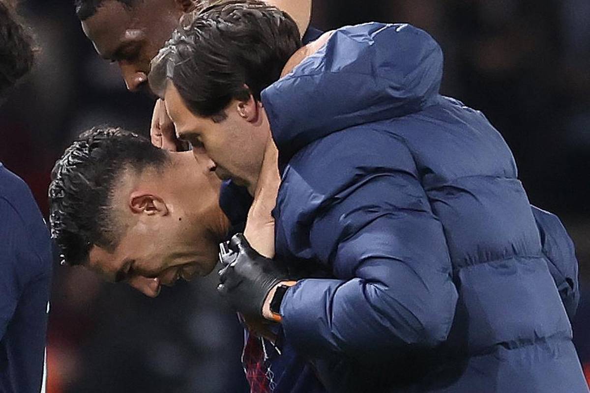 Es terrible: Luis Díaz provoca grave lesión a Hakimi en la Champions; el jugador del PSG se marcha llorando