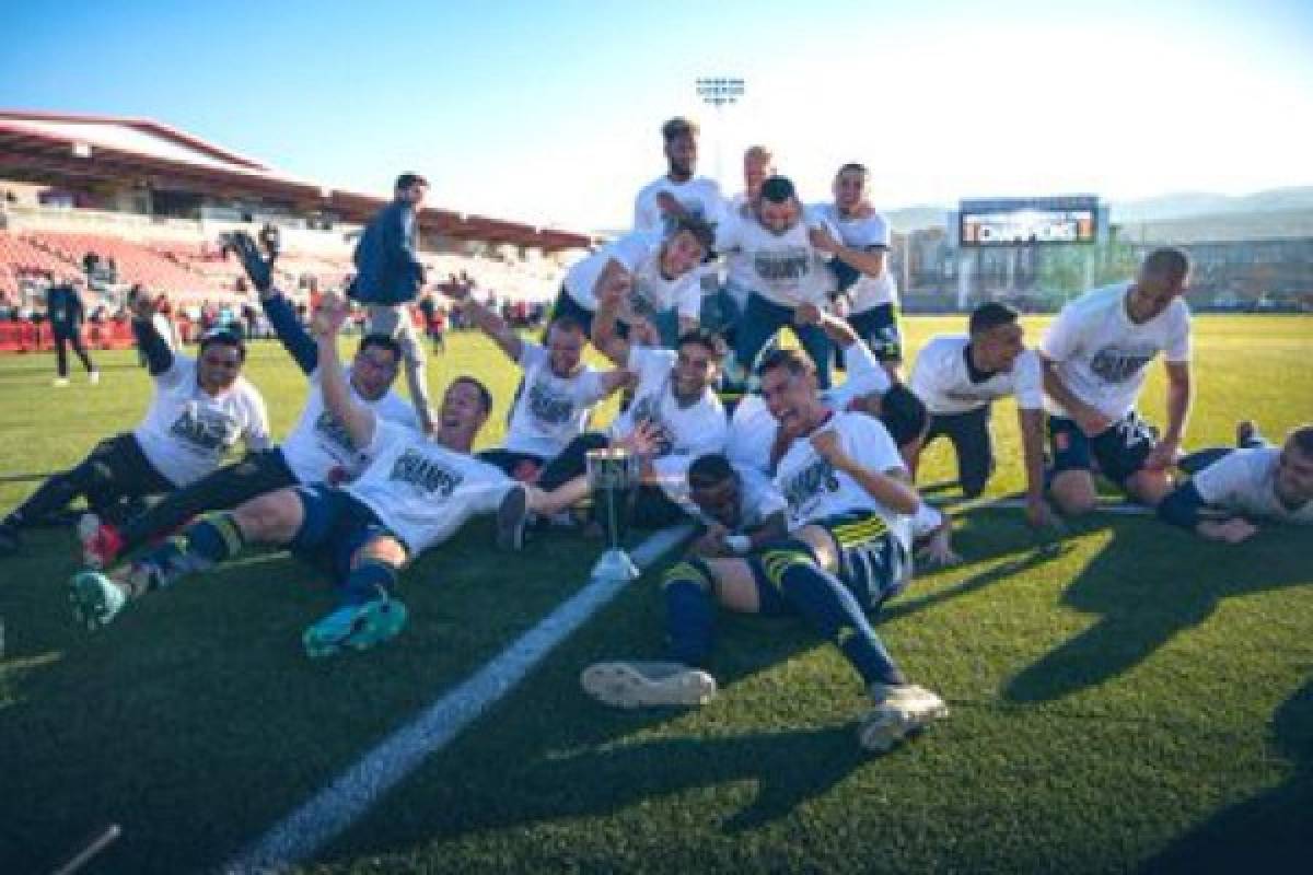 Campeones: El festejo de los hondureños de Real Monarchs tras conquistar titulo en la USL