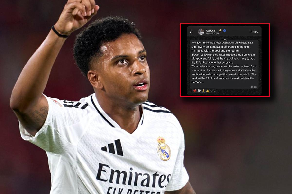 El polémico mensaje de Rodrygo que fue borrado en su canal de Whatsapp: “Hablaron del trío Bellingham, Mbappé y Vini...”