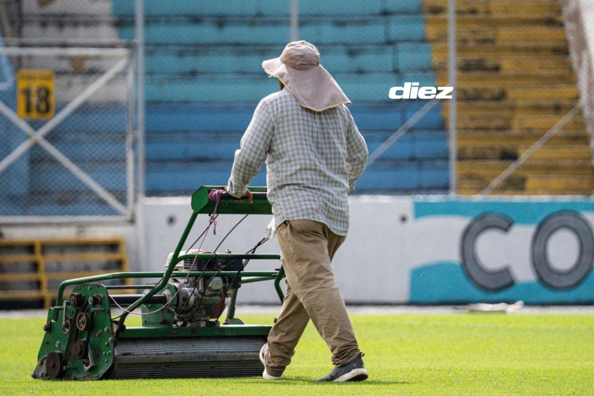 Estadio Nacional recibe los últimos retoques para el Honduras-Haití: así luce la cancha previo a la batalla
