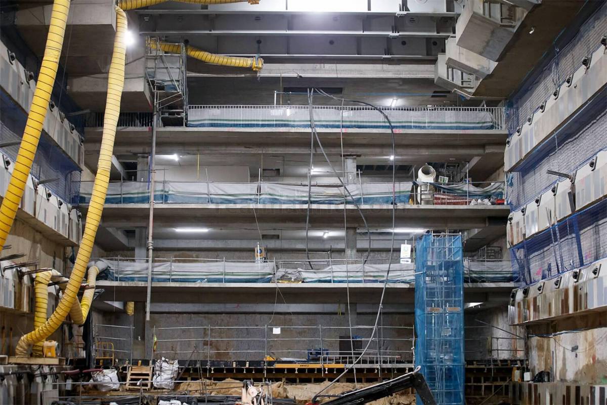 Las nuevas imágenes de las obras del Bernabéu y el impactante invernadero subterráneo para guardar el césped