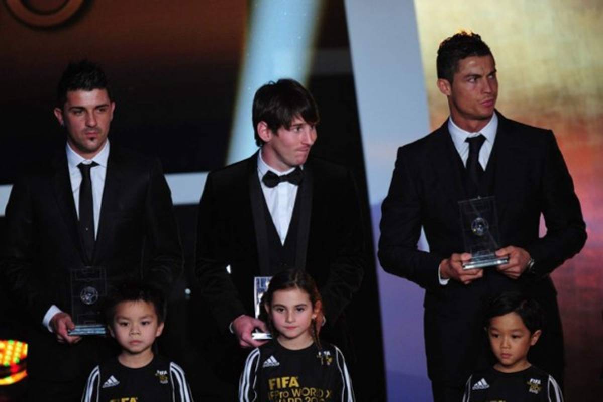 Los rostros de Cristiano Ronaldo en Balones de Oro frente a Lionel Messi