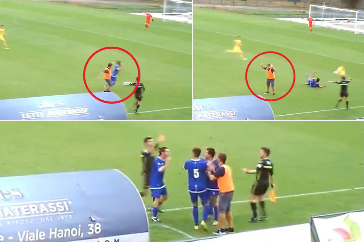 Insólito: un técnico ingresó al campo para cortar una jugada peligrosa y se fue expulsado