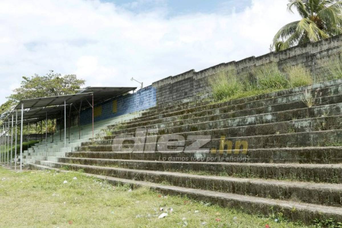 Así luce el descuidado estadio Alfredo León Gómez de la ciudad de Tela