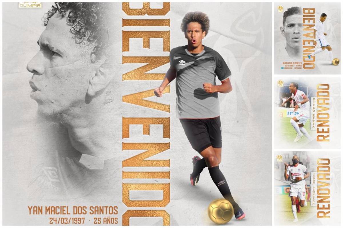 Olimpia hace oficial el fichaje de Yan Maciel, Juan Pablo Montes y anuncia nuevas renovaciones de cara al Apertura 2022