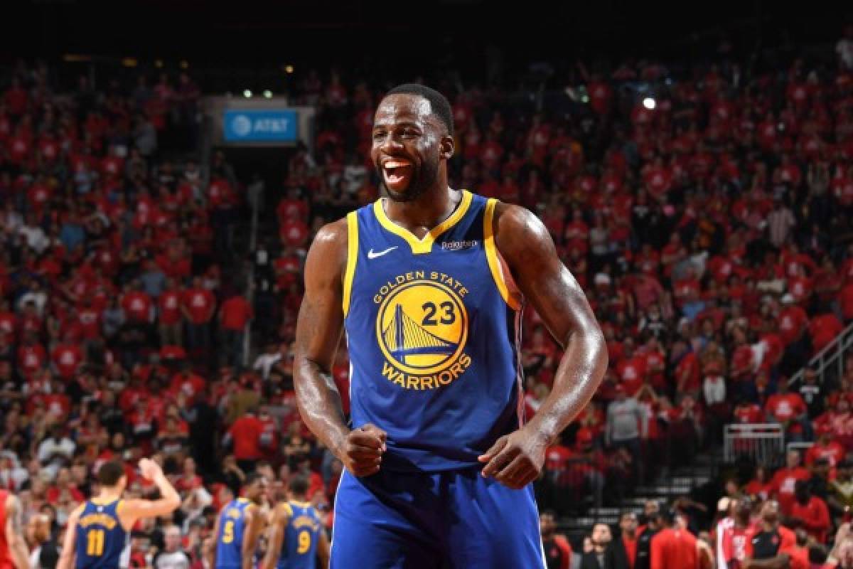 HOUSTON, TX - MAY 10: Draymond Green #23 of the Golden State Warriors reacts to a play against the Houston Rockets during Game Six of the Western Conference Semifinals of the 2019 NBA Playoffs on May 10, 2019 at the Toyota Center in Houston, Texas. NOTE TO USER: User expressly acknowledges and agrees that, by downloading and/or using this photograph, user is consenting to the terms and conditions of the Getty Images License Agreement. Mandatory Copyright Notice: Copyright 2019 NBAE Andrew D. Bernstein/NBAE via Getty Images/AFP