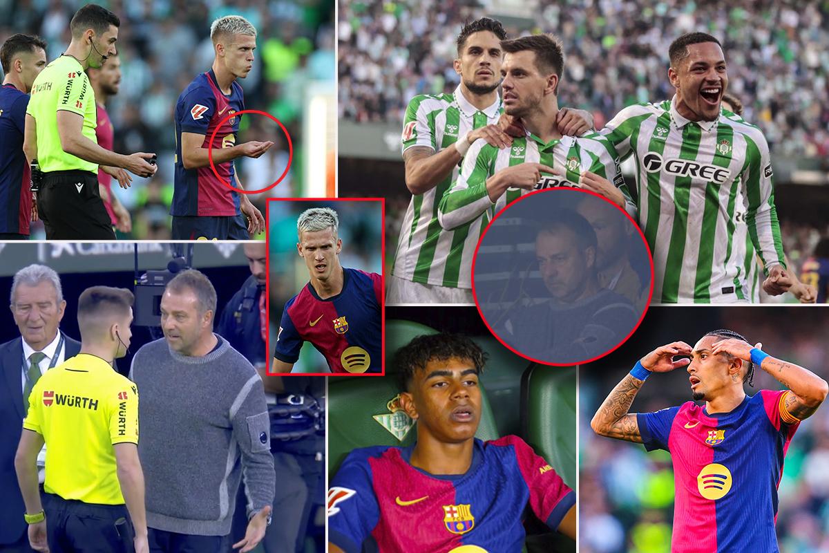 La roja que vio Flick y el jugador que perdió un diente en el Betis-Barcelona: “No le salía sangre y lo ha tirado”