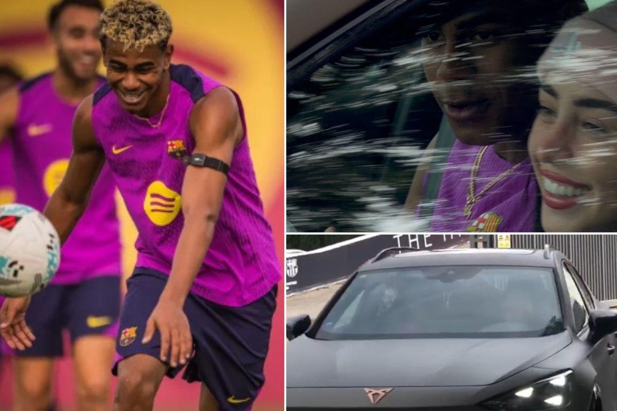 Nicki Nicole recogió a Lamine Yamal tras el entrenamiento del Barcelona: la imagen que se hizo viral