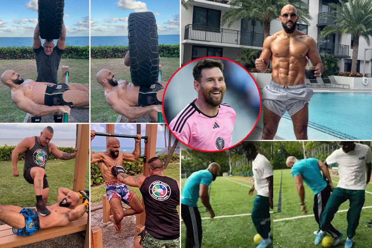 ¡De locos! Así entrena el guardaespaldas de Messi mientras lo espera en Miami y practica fútbol con una estrella