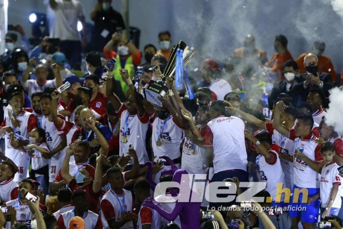 Olimpia tetracampeón: las imágenes imperdibles de la celebración tras vencer a Real España en el Estadio Morazán