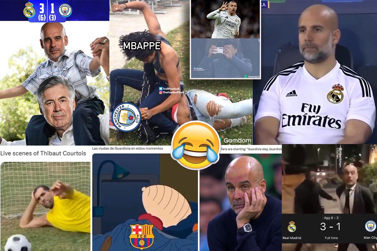 Real Madrid eliminó al City y estallaron los memes: burlas a Guardiola tras ser humillado por Mbappé
