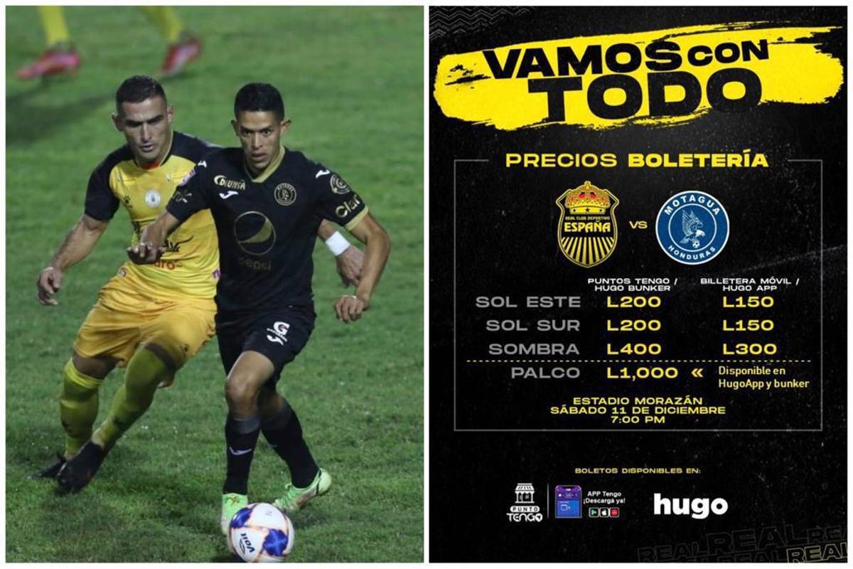 Real España vs Motagua: precios oficiales de la boletería para semifinal de vuelta en el Estadio Morazán