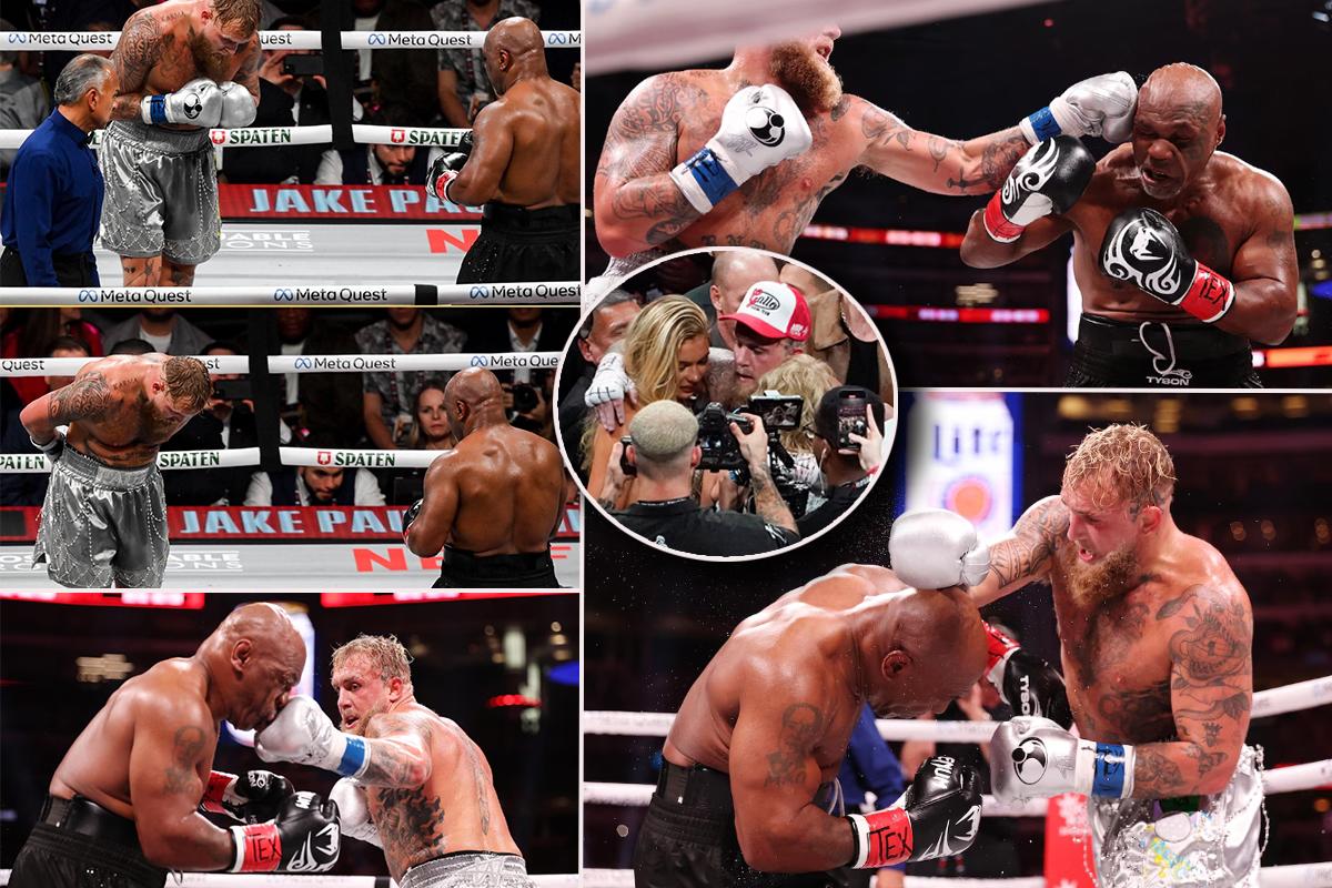 Así fue el triste regreso de Mike Tyson al boxeo: molido a golpes por Jake Paul y el gesto de su rival antes de terminar la pelea