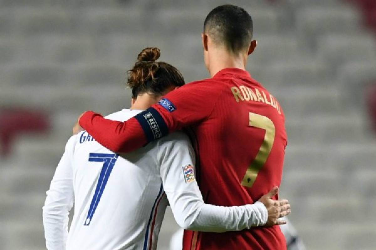 Abrazo entre cracks y la dura entrada de Cristiano Ronaldo en la derrota de Portugal ante Francia