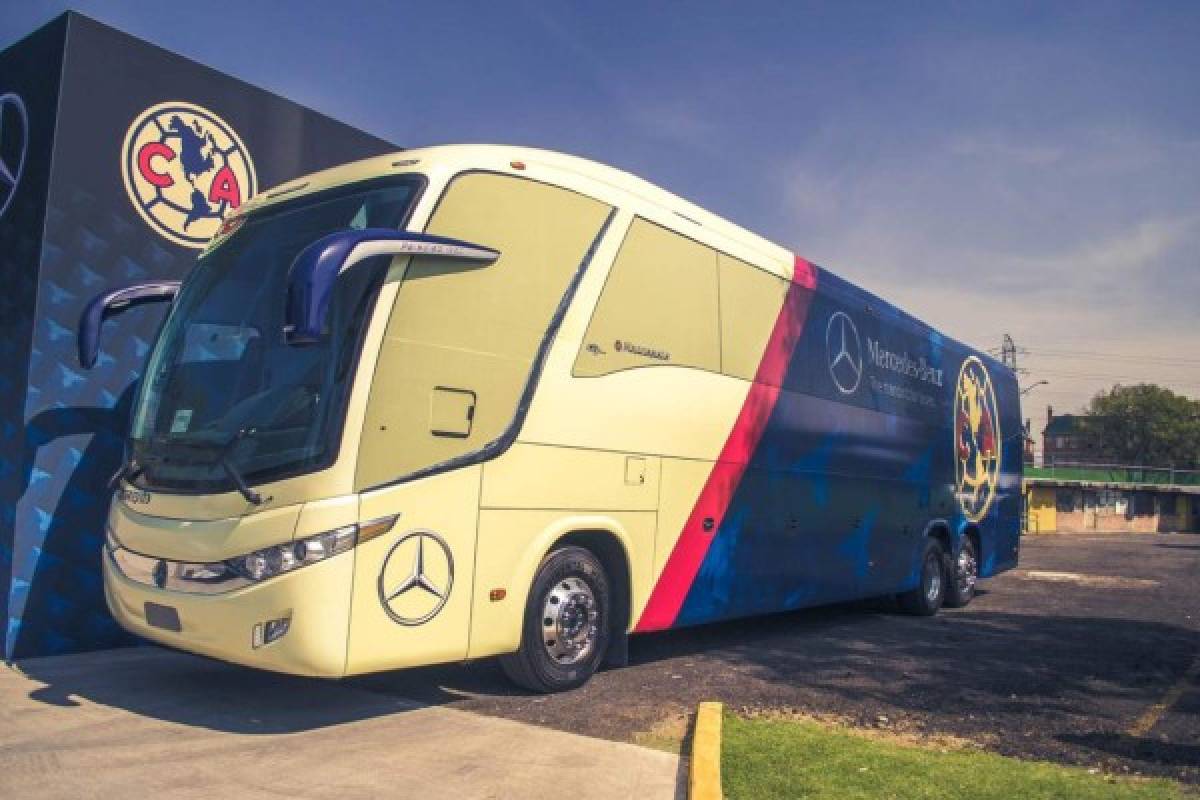 Liga MX: Así es el nuevo y espectacular bus del América; 'Piojo' Herrera lo estrenó